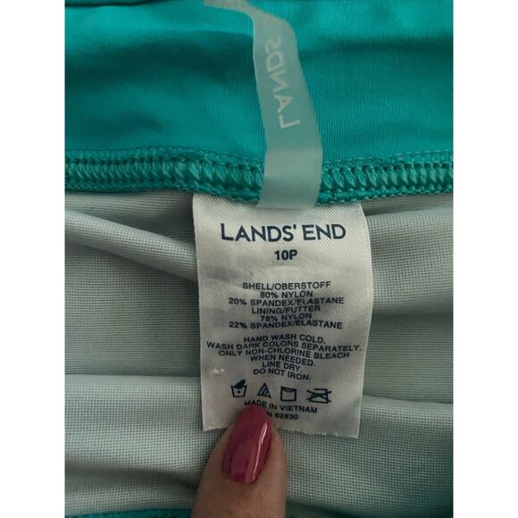 Land's End Women's Petite‎ Tummy Control Swim Skirt Turquoise Blue Size 10P - Picture 6 of 7